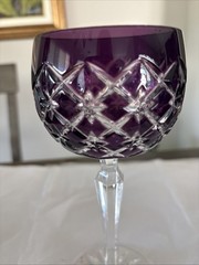 Crystal Arabella ONE Cut to Clear Hock Wine Glass 8 1/4” Amethyst Purple