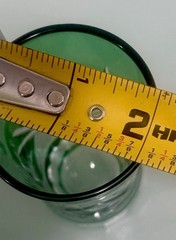 1 AJKA JADE CREEN CUT TO CLEAR CRYSTAL JUICE OR WATER GLASS