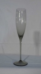 Mikasa Elite Smoke Fluted Champagne Hand Blown 10-3/4 inches Tall bfe3443