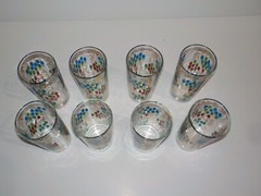 MCM 8 Grapes Pattern High Ball Glasses Tumblers Continental Can Company CCC