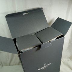 Rare NIB~PAIR Waterford Crystal *Wishes* Toasting Flutes, *Achievement* 139906