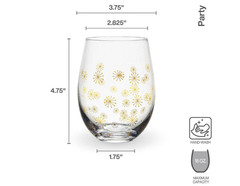Party Set of 4 Stemless Wine Glasses