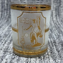 Vintage Culver 22k Gold Gilded Glass Boston Massachusetts USS Constitution