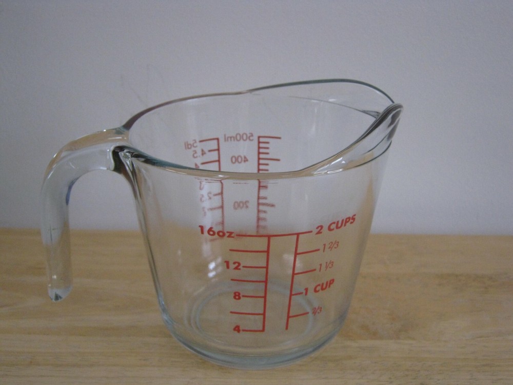 Anchor Glass 2 Cup Measuring Cup with Handle Made In USA Kitchen Cooking