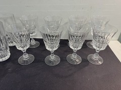 W. M. Dalton French Lead Crystal x8 Beverage #6 + x8 Wine Glasses #2 Exe Cond.