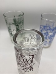 Set 3 Vintage Chief Lion Lucy Drinking Glass Red, Blue, Green, Monarch 12oz MCM