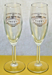 Pair (2) Vintage TOTT’S Fluted Champaign Glasses