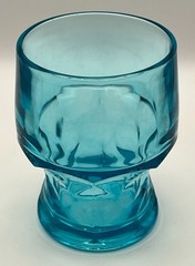 Viking 4″ Aqua Georgian Tumblers Set of Two | Vintage UV Glow