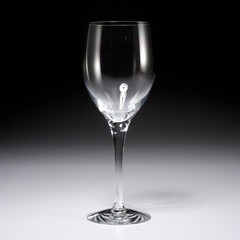Pair of Orrefors Sweden Illusion Clear Oversize Water Goblet Wine Glass 9.25″h