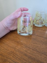 Vintage Bartlett Collins UNDER THE SEA 22K Gold 3.5″ Juice GLASSES 6 0z. Tumbler