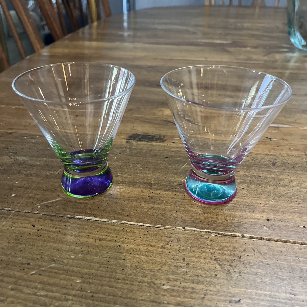 Dansk Spectra Glass Turquoise & Pink And Purple And Green