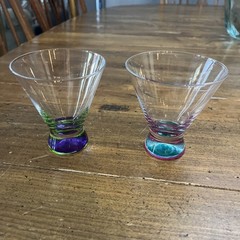 Dansk Spectra Glass Turquoise & Pink And Purple And Green