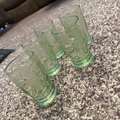 Vintage Green Depression Glasses Small Shots