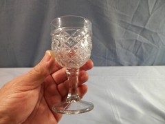 Specialty Glass Co. EAPG Pattern F Clear Glass Wine Goblet Circa 1892