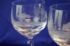Wildlife Hunting Man Cave Crystal Set of 5 Water Goblets NWT Germany (Y7)