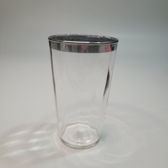Vintage Silver Trim Optic Glass Replacement Juice Tall Shot Glass