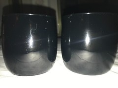 2 ALL BLACK Glass 10oz On the Rocks WHISKEY Old Fashion DRINK Cocktail ROLY POLY