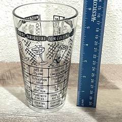 Cocktail Recipe Glass, Bartender Drink Recipe Glass, Vintage Federal Glass
