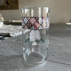 Vintage Libbey Home Sweet Home Glass Tumbler 16Oz 5 7/8″ Country House Patchwork