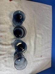 Set of 4 Dusky Blue Water Goblets 6-1/2” H Glass Vintage 10 oz. Libbey