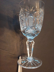 4 Cordial/liquor 4″, crystal cut cross-hatch hobstar, pinwheel, and fan