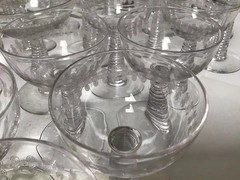 Antique Circa Early Century Designed by Bryce Beautiful Ribbed Coupe Glass 
