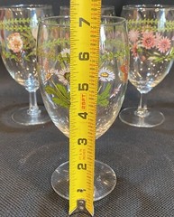 (4) PORTMEIRION Botanic Garden 18oz. 7” Tall Water Goblets Wine Glasses