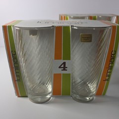 Vtg Luminarc Boxed Hi-ball Glasses Tumblers x 12 Made In France 33cl