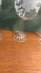 Vintage Etched Cordial Stem Ware Set of 3