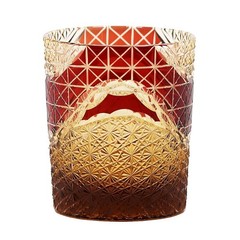 Red 9oz Hand-carved Crystal Wine Glass Whiskey Glass Home Collectible Craft