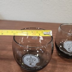 2 Vintage 1970s New Orleans Saints Smoked Glasses NFL Tumbler Glass Rolly Polly