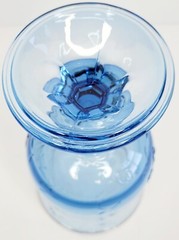 Anchor Hocking Savannah Blue Glass Iced Tea Water Goblet Embossed Roses
