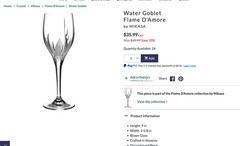 Mikasa (4) FLAME D’AMORE Crystal WATER Glasses 9″ Tall MINT (3 Sets Available)