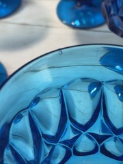 Set of 10 Vintage Noritake Perspective Cobalt Blue Water Wine Goblets 6 1/2 Inch