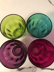 Multicolor Glassware Set 4 Circleware Glass Juice Bistro Wine Barware Quick Sip