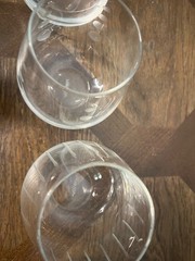 Mikasa Crystal Cheers Stemless Wine Glasses Lot Of 4 Mikasa Cheers Etched Signed
