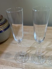 Set (4) Vintage Riedel Millennium 2000 Champange Flutes 9.5” Clear Crystal EX