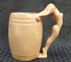 Vintage Art Deco Dorothy Kindell Nude Female Strip Tease Ceramic Art Pottery Mug