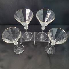Oscar de la Renta TUXEDO Martini Glasses Gold Rim – Set of 4