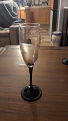 Vintage LUMINARC Black Stem Glass Champagne Flutes Wine France New Replacement
