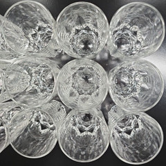 12 Arcoroc Artic Juice Glasses Set Clear Cut Drinking Tumbler Cristal France Lot
