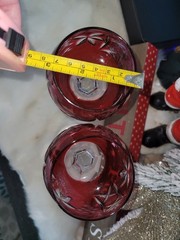 Vintage Nachtmann Traube Cranberry Lead Crystal tall hock wine glasses Set Of 2