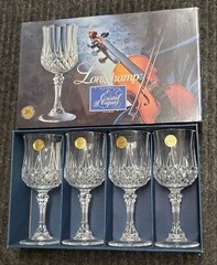 Longchamp Cristal d’Arques France Wine Glasses Crystal 2 Sets of 4 available