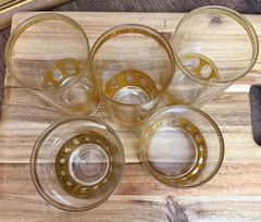5pc ASSTD CULVER Ltd ANTIGUA Glasses High Ball Old Fashioned Expander Set MCM
