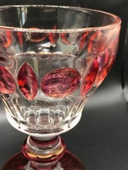 Lot of 2 ~1950’s Rainbow Art Company Classique Cranberry Flash Wine / Goblet