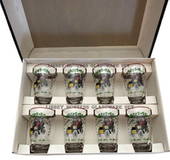 8 Vintage MCM Libbey Horseless Carriage Highball Glasses Cadillac 1904 With Box