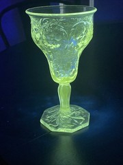 Vintage McKee Rock Crystal Clear Pressed Glass Footed Water Ice Tea Goblet x 1