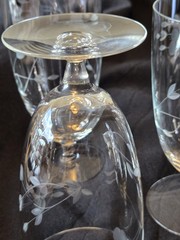 4 Princess House Heritage 6″ Stem Iced Tea/Water Glass Goblet