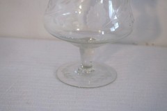 MORGANTOWN GLASS 7589 LAURETTE FLOWER COCKTAIL SEAFOOD FRUIT SERVER W/ LINER 2EA
