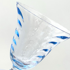 2 Cambridge Caprice Moonlight Blue Stem Footed Cocktail Glasses 3 3/4″ Pristine